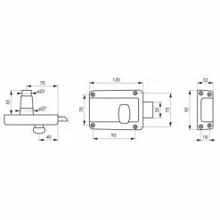 THIRARD - Serrure En Applique à Bouton Pour Porte Latérale à Battant, Poignée, Droite, 120x90mm, Axe 40mm, Gris, 3 Clés -THIRARD Soldes 8945524 2