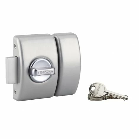 THIRARD - Verrou à Bouton Design 5 Pour Porte D'entrée, Cylindre 40mm, Acier, 3 Clés, Argent 3 THIRARD - Verrou à Bouton Design 5 Pour Porte D'entrée, Cylindre 40mm, Acier, 3 Clés, Argent