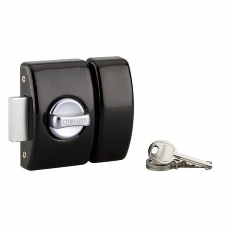 THIRARD - Verrou à Bouton Design 5 Pour Porte D'entrée, Cylindre 45mm, Acier, 3 Clés, Noir 3 THIRARD - Verrou à Bouton Design 5 Pour Porte D'entrée, Cylindre 45mm, Acier, 3 Clés, Noir
