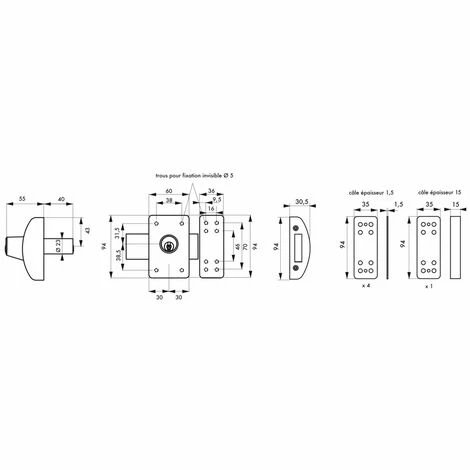 THIRARD - Verrou Double Entrée Design 5 Pour Porte D'entrée, Cylindre 40mm, Acier, 3 Clés, Bronze 5 THIRARD - Verrou Double Entrée Design 5 Pour Porte D'entrée, Cylindre 40mm, Acier, 3 Clés, Bronze – Image 3