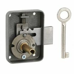 THIRARD - Serrure De Meuble Paris Pour Porte D'ameublement, Gauche, Axe 30mm, 55x70mm, Gris, 1 Clé