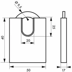 THIRARD - Cadenas à Clé Fédéral Lock 520-P, Laiton, Chantier, Anse Protégée Acier, 50mm, 2 Clés -THIRARD Soldes 8945584 3