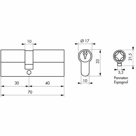THIRARD - Cylindre De Serrure 5 Goupilles Std à Double Entrée30 X 40 Mm 4 THIRARD - Cylindre De Serrure 5 Goupilles Std à Double Entrée30 X 40 Mm – Image 2