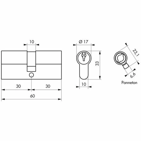 THIRARD - Cylindre De Serrure Double Entrée Clé Modifiable, 30x30mm, Anti-arrachement, Anti-perçage, Laiton, 2x3 Clés 4 THIRARD - Cylindre De Serrure Double Entrée Clé Modifiable, 30x30mm, Anti-arrachement, Anti-perçage, Laiton, 2x3 Clés – Image 2