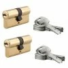 THIRARD - Lot De 2 Cylindres Trafic 6, 30x30mm, Laiton, Anti-arrachement, Anti-perçage, S'entrouvrant, 5 Clés/cylindre -THIRARD Soldes 8945592 1