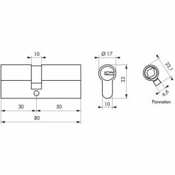 THIRARD - Cylindre De Serrure Double Entrée Trafic 6, 30x50mm, Anti-arrachement, Anti-perçage, Laiton, 5 Clés -THIRARD Soldes 8945598 2