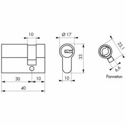 THIRARD - Demi-cylindre De Serrure Trafic 6, 30x10mm, Anti-arrachement, Anti-perçage, Nickel, 5 Clés -THIRARD Soldes 8945600 2