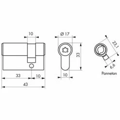 THIRARD - Demi-cylindre De Serrure Federal 2, 30x10mm, Nickel, Anti-arrachement, Anti-perçage, 4 Clés -THIRARD Soldes 8945612 2