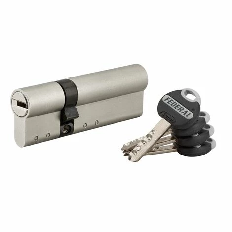 THIRARD - Cylindre De Serrure Double Entrée Federal 2, 30x60mm, Nickel, Anti-arrachement, Anti-perçage, 4 Clés 3 THIRARD - Cylindre De Serrure Double Entrée Federal 2, 30x60mm, Nickel, Anti-arrachement, Anti-perçage, 4 Clés