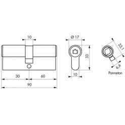 THIRARD - Cylindre De Serrure Double Entrée Federal 2, 30x60mm, Nickel, Anti-arrachement, Anti-perçage, 4 Clés 6 THIRARD - Cylindre De Serrure Double Entrée Federal 2, 30x60mm, Nickel, Anti-arrachement, Anti-perçage, 4 Clés -THIRARD Soldes 8945616 2