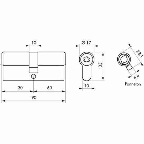 THIRARD - Cylindre De Serrure Double Entrée Federal 2, 30x60mm, Nickel, Anti-arrachement, Anti-perçage, 4 Clés 4 THIRARD - Cylindre De Serrure Double Entrée Federal 2, 30x60mm, Nickel, Anti-arrachement, Anti-perçage, 4 Clés – Image 2