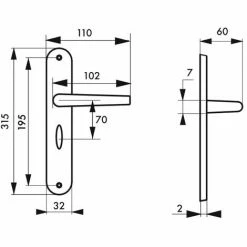 THIRARD - Ensemble De Poignées Pour Porte Intérieure Coq à Condamnation, Carré 7mm, Entr'axes 195mm, Laqué Noir -THIRARD Soldes 8945648 2