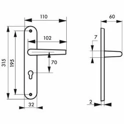 THIRARD - Ensemble De Poignées Pour Porte D'entrée Coq Trou De Cylindre, Carré 7mm, Entr'axes 195mm, Laqué Noir -THIRARD Soldes 8945650 2