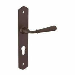 THIRARD - Ensemble De Poignées Pour Porte D'entrée Charon Trou De Cylindre, Carré 7mm, Entr'axes 195mm, Acier Rouillé