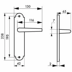 THIRARD - Ensemble De Poignées Pour Porte Intérieure Charon Sans Trou, Carré 7mm, Entr'axes 195mm, Acier Patiné -THIRARD Soldes 8945655 3