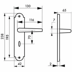 THIRARD - Ensemble De Poignées Pour Salle De Bain/bain Charon à Condamnation, Carré 7mm, Entr'axes 195mm, Acier Patiné -THIRARD Soldes 8945656 3