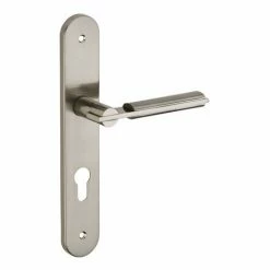 THIRARD - Ensemble De Poignées Pour Porte D'entrée Gaia Trou De Cylindre, Carré 7mm, Entr'axes 195mm, Nickelé Brossé