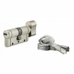 THIRARD - Cylindre De Serrure à Bouton Trafic 12, 30Bx30mm, Nickel, Anti-arrachement, Anti-perçage, Anti-casse, 5 Clés