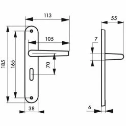 THIRARD - Ensemble De Poignées Pour Porte Intérieure Leto à Condamnation, Carré 7mm, Entr'axes 165mm, Couleur F2 -THIRARD Soldes 8945666 2