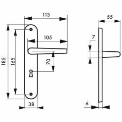 THIRARD - Ensemble De Poignées Pour Porte Intérieure Leto Trou De Clé, Carré 7mm, Entr'axes 165mm, Couleur F2 -THIRARD Soldes 8945667 2