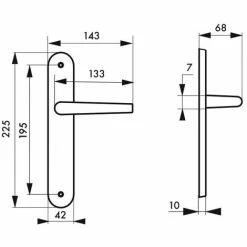 THIRARD - Ensemble De Poignées Pour Porte Intérieure Ouranus Sans Trou, Carré 7mm, Entr'axes 195mm, Inox Brossé -THIRARD Soldes 8945672 2