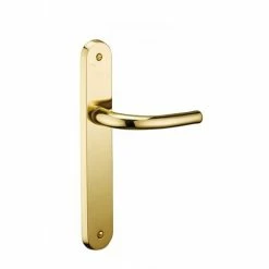 THIRARD - Ensemble De Poignées Pour Porte Intérieure Laura Trou De Clé, Carré 7mm, Entr'axes 195mm, Laiton Poli