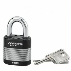 THIRARD - Cadenas à Clé Fédéral Lock Protector, Extérieur, Acier, Double Verrouillage, 50mm, 2 Clés