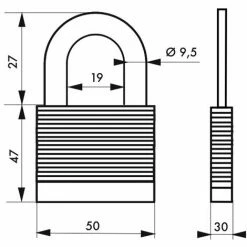 THIRARD - Cadenas à Clé Fédéral Lock Protector, Extérieur, Acier, Double Verrouillage, 50mm, 2 Clés -THIRARD Soldes 8945692 3