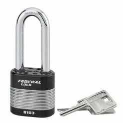 THIRARD - Cadenas à Clé Fédéral Lock Protector, Extérieur, Acier, Anse Demi-haute, Double Verrouillage, 50mm, 2 Clés