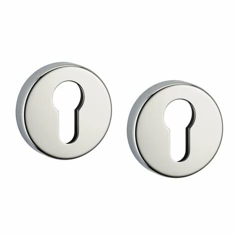 THIRARD - Paire De Rosaces Rondes, Trou De Cylindre, Chromé Poli 3 THIRARD - Paire De Rosaces Rondes, Trou De Cylindre, Chromé Poli