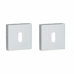 THIRARD - Paire De Rosaces, Trou De Clé, Chromé Poli