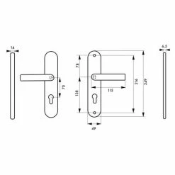 THIRARD - Ensemble Poignés De Sécurité Pour Porte D'entrée, Béquille Double, Entr'axe De Fixation 216mm, Argent -THIRARD Soldes 8945775 2