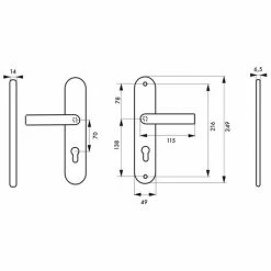 THIRARD - Ensemble Poignés De Sécurité Pour Porte D'entrée, Béquille Double, Entr'axe De Fixation 216mm, Aspect Inox -THIRARD Soldes 8945777 2