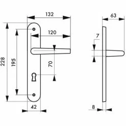THIRARD - Ensemble De Poignées Pour Porte De Chamnbre Pelope Trou De Clé, Carré 7mm, Entr'axes 195mm, Argent -THIRARD Soldes 8945780 2
