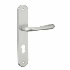 THIRARD - Ensemble De Poignées Pour Porte D'entrée Pelope Trou De Cylindre, Carré 7mm, Entr'axes 195mm, Argent