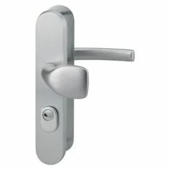 THIRARD - Ensemble De Poignées De Sécurité Palière Pour Porte D'entrée, Béquille Et Aileron , Entr'axes 216mm, Anodisé Argent