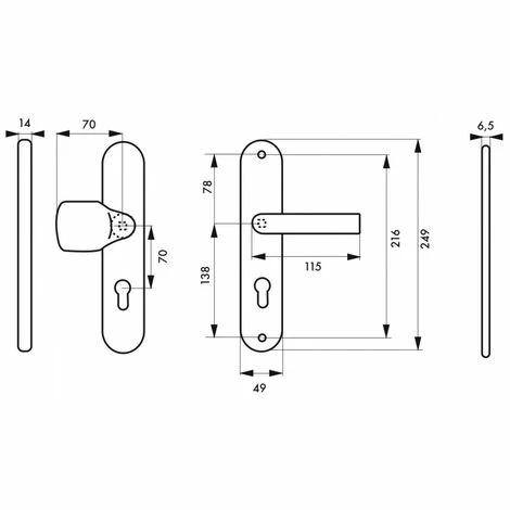 THIRARD - Ensemble De Poignées De Sécurité Palière Pour Porte D'entrée, Béquille Et Aileron , Entr'axes 216mm, Anodisé Inox 4 THIRARD - Ensemble De Poignées De Sécurité Palière Pour Porte D'entrée, Béquille Et Aileron , Entr'axes 216mm, Anodisé Inox – Image 2