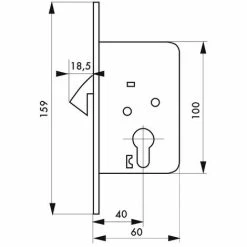 THIRARD - Boitier De Serrure Encastrable à Crochet à Cylindre Pour Porte D'entrée Coulissante, Axe 40mm, Bouts Ronds, Nickelé -THIRARD Soldes 8945789 3