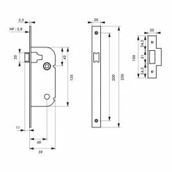 THIRARD - Serrure Encastrable Bec De Cane Pour Porte Intérieure, Axe 40mm, Bouts Carrés -THIRARD Soldes 8945790 3