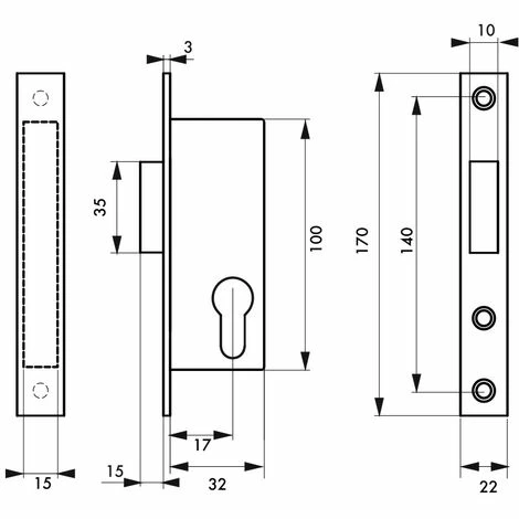 THIRARD - Boitier De Serrure Encastrable à Cylindre Pour Porte D'entrée, Axe 17mm, Bouts Carrés, Pêne Dormant Seul 4 THIRARD - Boitier De Serrure Encastrable à Cylindre Pour Porte D'entrée, Axe 17mm, Bouts Carrés, Pêne Dormant Seul – Image 2