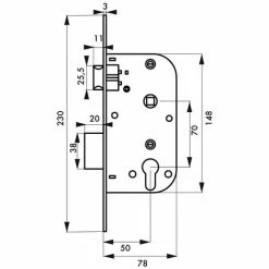 THIRARD - Boitier De Serrure Encastrable à Cylindre Pour Porte D'entrée, Axe 50mm, Bouts Carrés, Nickelé -THIRARD Soldes 8945828 2