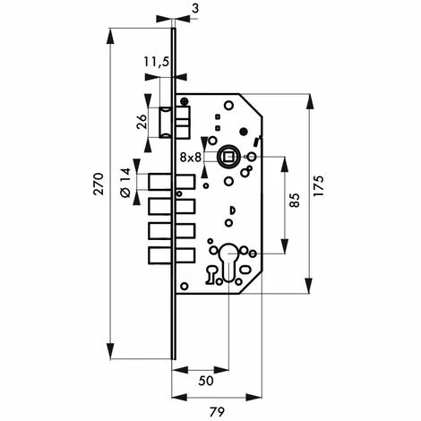 THIRARD - Boitier De Serrure Encastrable à Cylindre Pour Porte D'entrée, Rosace Ouverte, Axe 50mm, Bouts Ronds 4 THIRARD - Boitier De Serrure Encastrable à Cylindre Pour Porte D'entrée, Rosace Ouverte, Axe 50mm, Bouts Ronds – Image 2