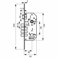 THIRARD - Boitier De Serrure Encastrable à Cylindre Pour Entrée, Axe 50mm, 4 Pênes, Rosaces Ouvertes, Bouts Ronds, Laiton -THIRARD Soldes 8945832 2