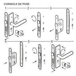THIRARD - Boitier De Serrure Encastrable à Cylindre Pour Entrée, Axe 50mm, 4 Pênes, Rosaces Ouvertes, Bouts Ronds, Laiton -THIRARD Soldes 8945832 3