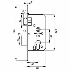 THIRARD - Boitier De Serrure Encastrable à Cylindre Pour Porte D'entrée, Axe 50mm, Bouts Ronds, Laitonné -THIRARD Soldes 8945833 2