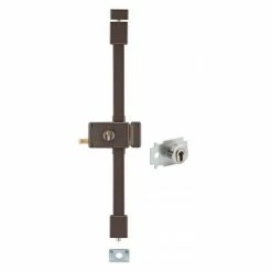 THIRARD - Serrure En Applique Horga A2P* à Tirage Pour Entrée, Gauche, 3pts, Transit2 30x65mm, Axe 70mm, Marron, 4 Clés