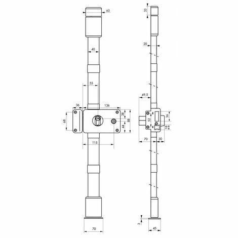THIRARD - Serrure En Applique Horga A2P* à Fouillot :entrée, Gauche, 3pts, Transit2 30x65mm, 50mm Max, Axe 70mm, Marron, 4 Clés 4 THIRARD - Serrure En Applique Horga A2P* à Fouillot :entrée, Gauche, 3pts, Transit2 30x65mm, 50mm Max, Axe 70mm, Marron, 4 Clés – Image 2