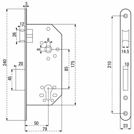 THIRARD - Boitier De Serrure Encastrable à Cylindre Pour Porte D'entrée, Axe 50mm, Bouts Ronds, Laiton 4 THIRARD - Boitier De Serrure Encastrable à Cylindre Pour Porte D'entrée, Axe 50mm, Bouts Ronds, Laiton – Image 2