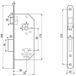 THIRARD - Boitier De Serrure Encastrable à Cylindre Pour Porte D'entrée, Axe 50mm, Bouts Ronds -THIRARD Soldes 9428423 2