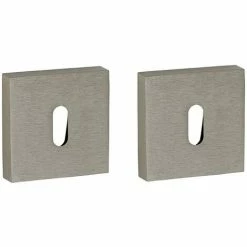 THIRARD - Paire De Rosaces Double Fifty, Trou De Clé, Nickelé Satiné